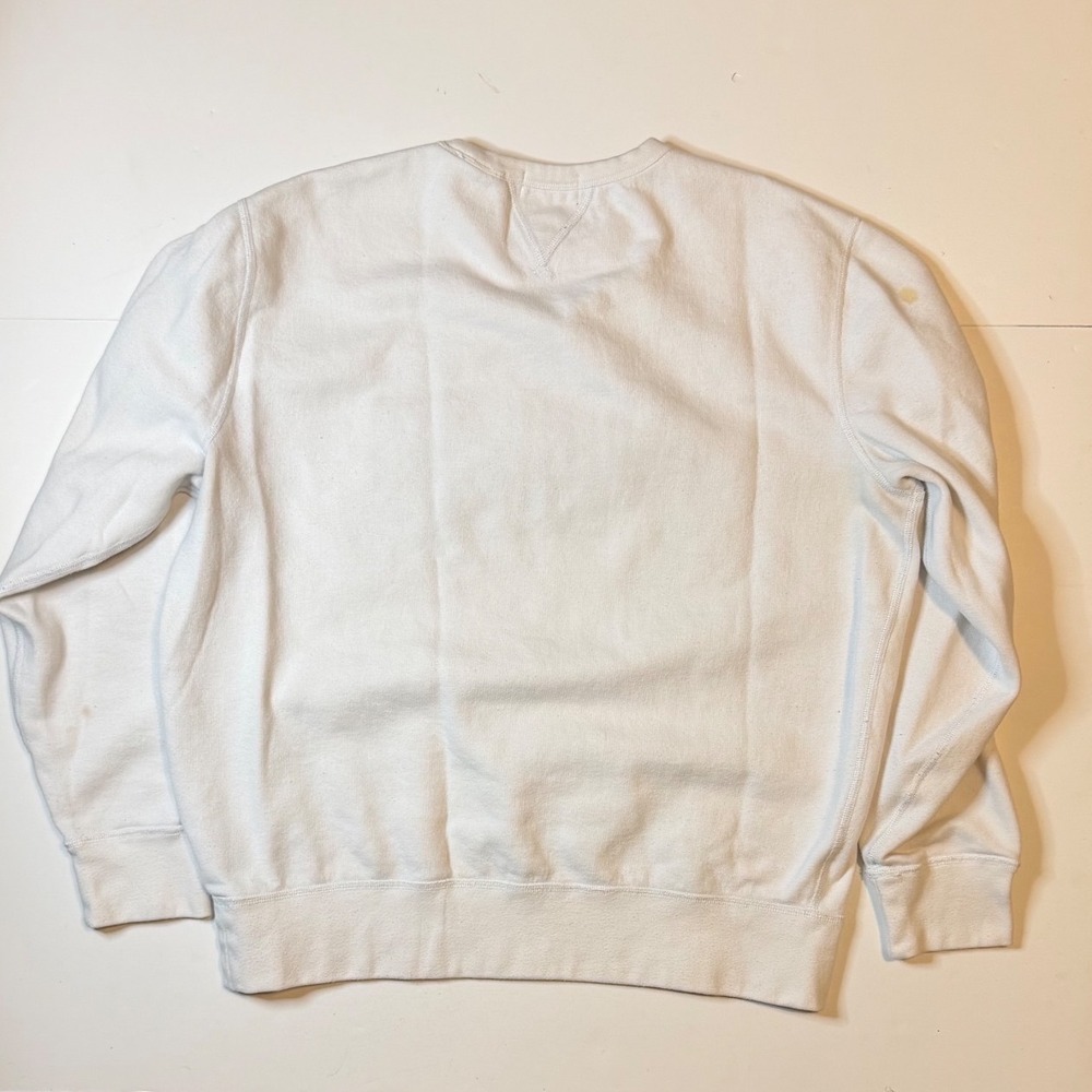 Polo Ralph Lauren Sweatshirt Mens Large White Fair Stained Applique Logo - Picture 10 of 11